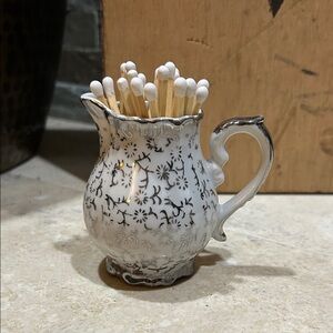 Vintage Porcelain Creamer Turned March Holder/Striker